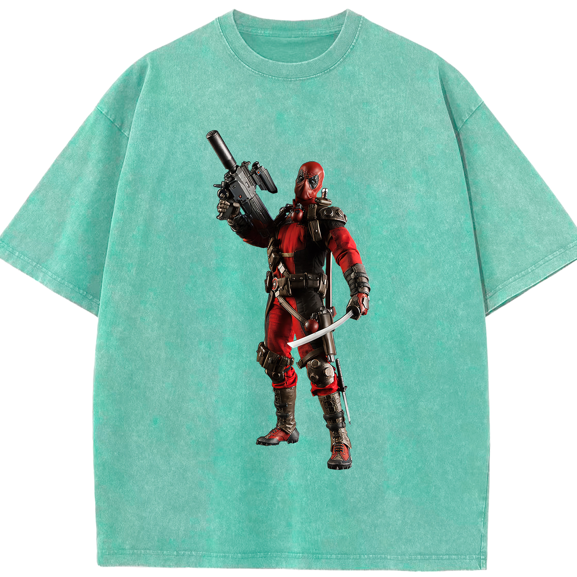 （画像用） Deadpool デッドプール 綿100% ヴィンテージ風 半袖Tシャツ（フロントプリント）